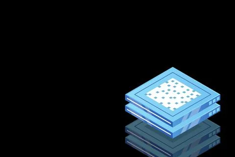 Set of server room icons, data center and database, futuristic data processin Stock Illustration