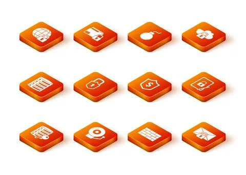 Set Server security with key, Ringing alarm bell, Server, Data, Web Hosting Illustrazione stock