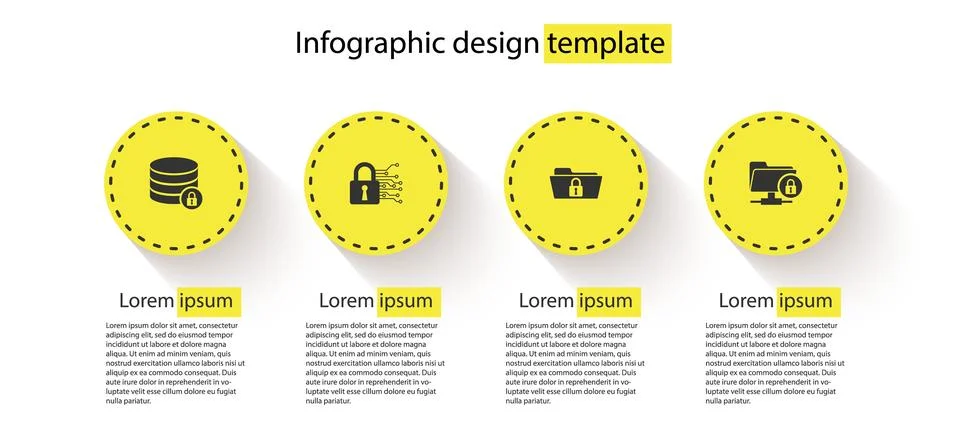 Set Server security with lock, Cyber, Folder and and FTP folder. Business Stock Illustration