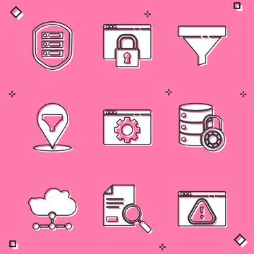 Set Server with shield, Secure your site HTTPS, SSL, Sales funnel, Location s Illustration