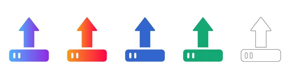 Set of Server Upload Icons Illustrazione stock