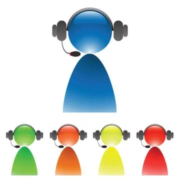 Set of service operator icons Stock Illustration