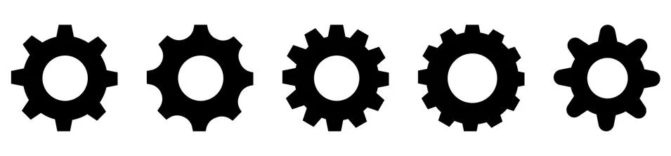 Set of Setting Gears Icon Stock Illustration