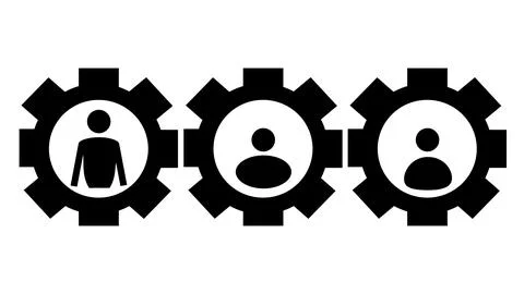 Set of setting icon, cog settings symbol, professional skills glyph symbol Stock Illustration