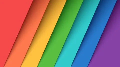 Set seven color paper. Rainbow. Stock Illustration