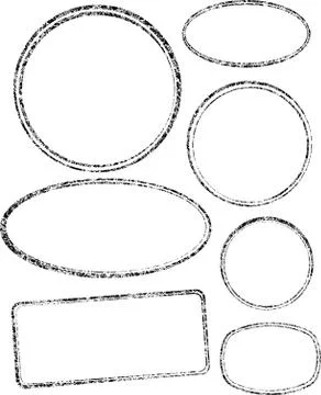 Set of seven grunge vector templates for rubber stamps. イラスト素材