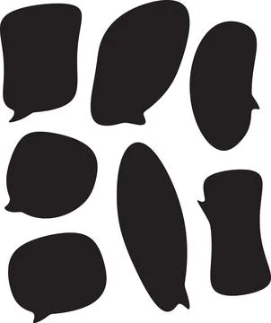 Set of seven isolated speech bubbles blank templates. chat box icon. speech.. Stock Illustration