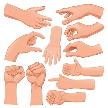 Set of several hands Stock-Illustration