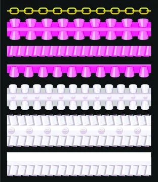 Set of sewing brushes ruffles Stock Illustration