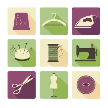 Set of sewing icons Stock Illustration