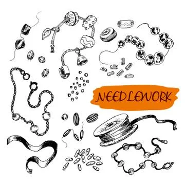 Set of sewing Stock Illustration