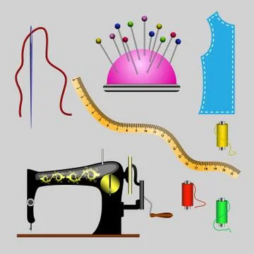 Set of sewing Stock Illustration