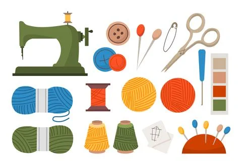 Set of sewing 스톡 일러스트