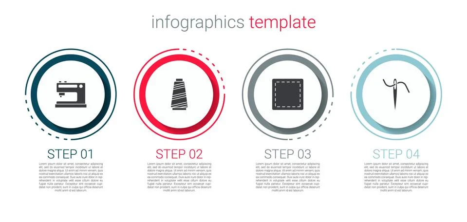 Set Sewing machine, thread, Pattern and Needle for sewing with. Business Stock Illustration