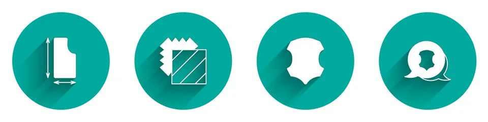 Set Sewing pattern, Layers clothing textile, Leather and icon with long shadow Stock Illustration