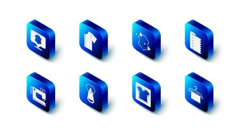 Set Sewing pattern, Leather, Textile fabric roll, Hanger wardrobe, Zipper 스톡 일러스트