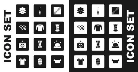 Set Sewing Pattern, Sweater, Adjustable embroidery hoop, Layers clothing textile Illustrazione stock