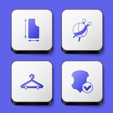 Set Sewing pattern, Yarn ball with knitting needles, Hanger wardrobe and Leat Stock Illustration