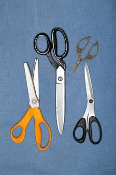 Set of Sewing Scissors and Shears Stock Photos