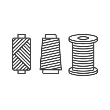 Set sewing thread on spool. Vector icon template Stock Illustration