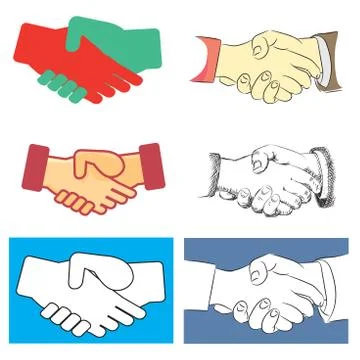 Set of Shake hand - Vector Illustration Stock Illustration