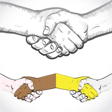 Set of shaking hands Stock Illustration