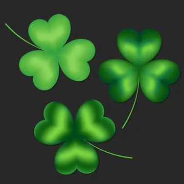Set of shamrocks Illustrazione stock