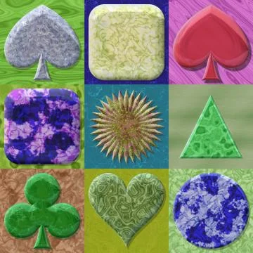 Set of shape frames generated textures イラスト素材