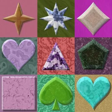 Set of shape frames generated textures Stock Illustration