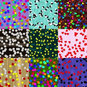 Set of shape seamless generated textures Stock Illustration