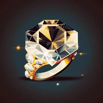 Set of shapes diamond ring, vector illustration, Made by AI Stock Illustration