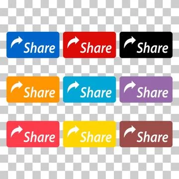 Set of Share click button icon, modern web sign, internet vector illustration 스톡 일러스트