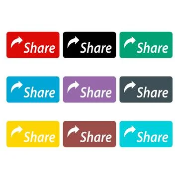 Set of Share click button icon, modern web sign, internet vector illustration 스톡 일러스트