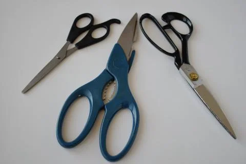 A set of sharp scissors. Foto stock