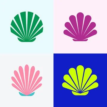 Set of Shell logo 스톡 일러스트