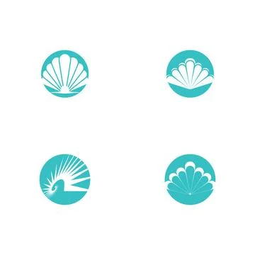 Set Shell Logo Template vector symbol Stock Illustration