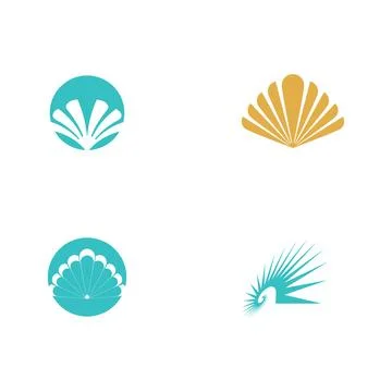 Set Shell Logo Template vector symbol Stock Illustration