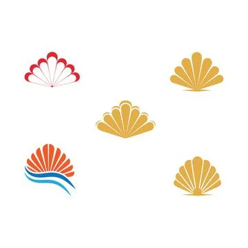Set Shell Logo Template vector symbol Illustrazione stock