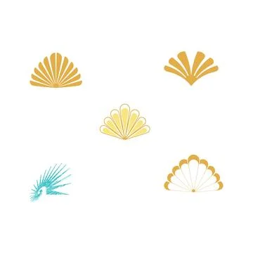 Set Shell Logo Template vector symbol Illustrazione stock