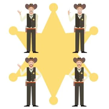 Set of Sheriffs Stock Illustration