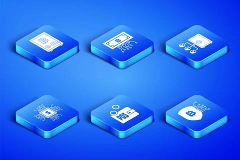 Set Shield with bitcoin, Proof of stake, , Processor chip dollar, Cryptocur.. 스톡 일러스트