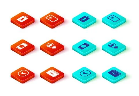 Set Shield with check mark, Website template, Mobile phone graph chart, Job Illustrazione stock