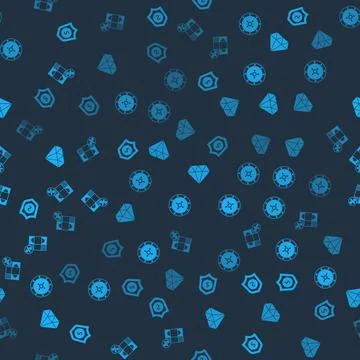 Set Shield with dollar, Safe, Diamond and Money percent on seamless pattern Stock Illustration