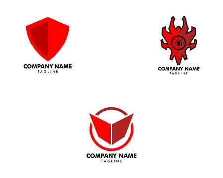 Set of Shield icon security symbol logo template Stock Illustration