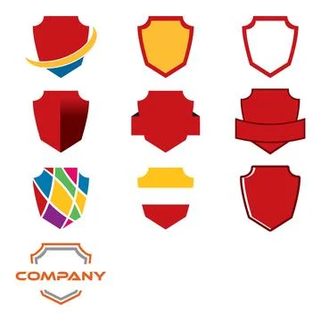 Set of Shield Icon Vector Logo Template Illustration Design Stock-Illustration