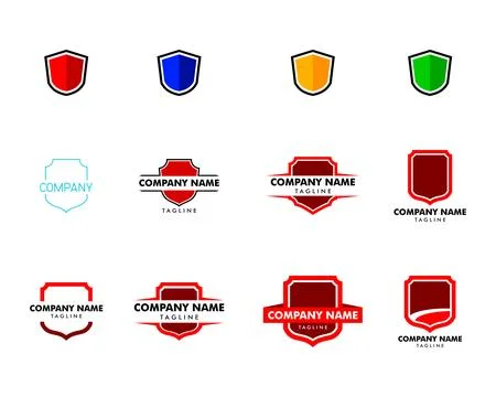 Set of Shield logo icon design template element イラスト素材