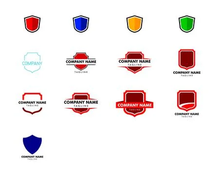 Set of Shield logo icon design template element イラスト素材