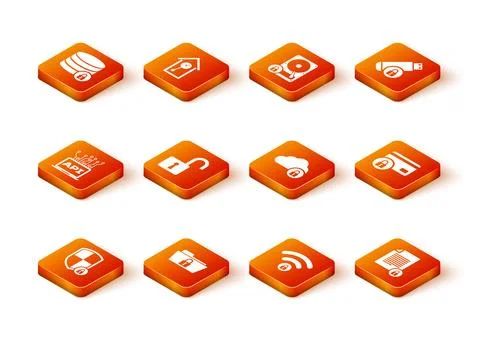 Set Shield security with lock, Folder and, Computer api interface, Open pad.. Illustrazione stock