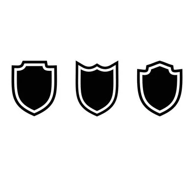 Set of Shield Shapes Icons Stock Illustration