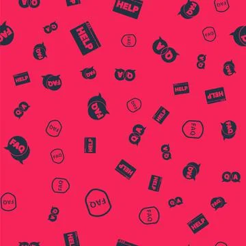 Set Shield with text FAQ, Browser help, Speech bubble and Question and Answer on Stock Illustration